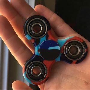 Blue red black and baby blue fidget spinner