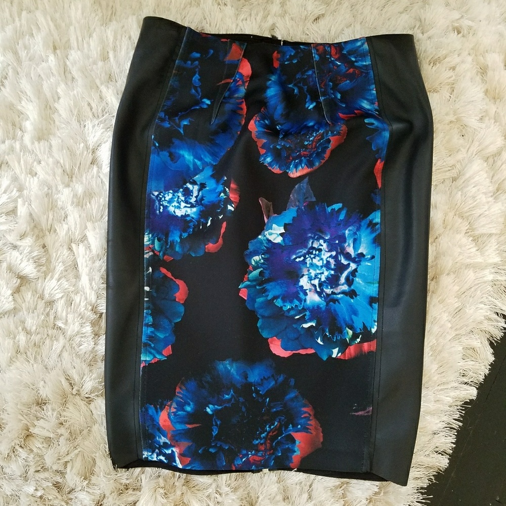 Zara Scuba Clover Canyon Faux Leather Skirt Small