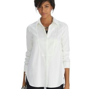 Iconic starlet bib front collar white shirt