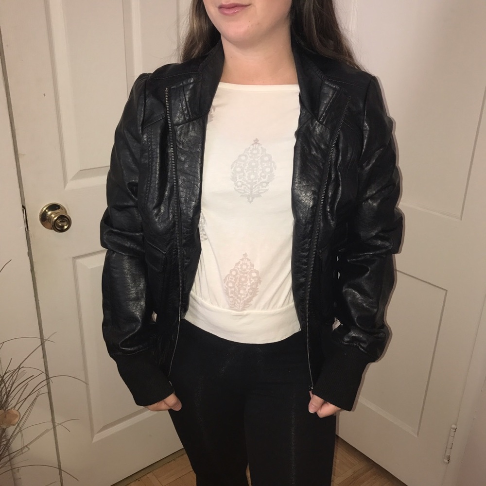Black leather jacket