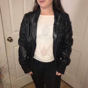 Black leather jacket