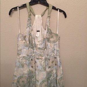 Green floral halter dress