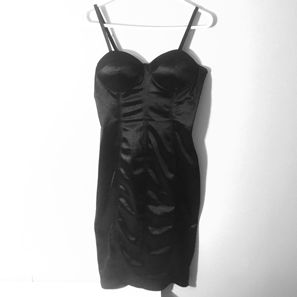 Shiny little black dress