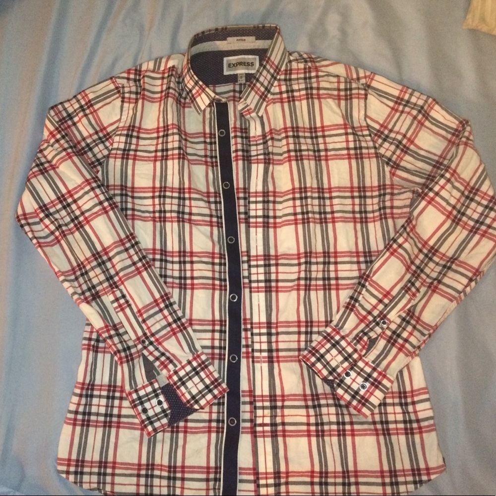 Express checkered button up shirt