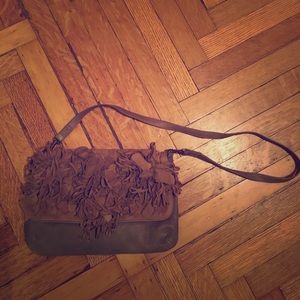 Leather and suede purse