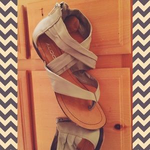 Aldo Leather Wrap Sandals 7.5