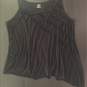 Black Flowy Asymmetrical Tank