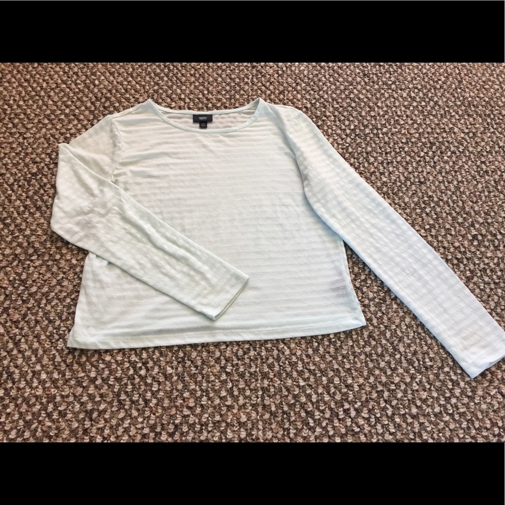 Cute sheer material sky blue top