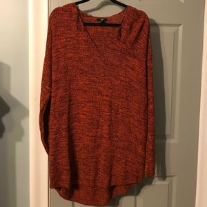 Orange and black knit sweater