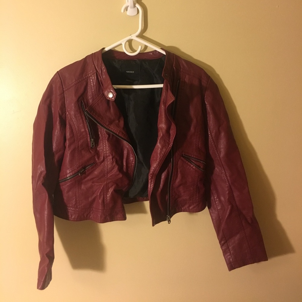 Red leather jacket
