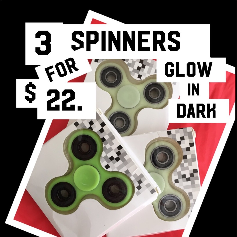 3X GLOW IN DARK FIDGET SPINNERS