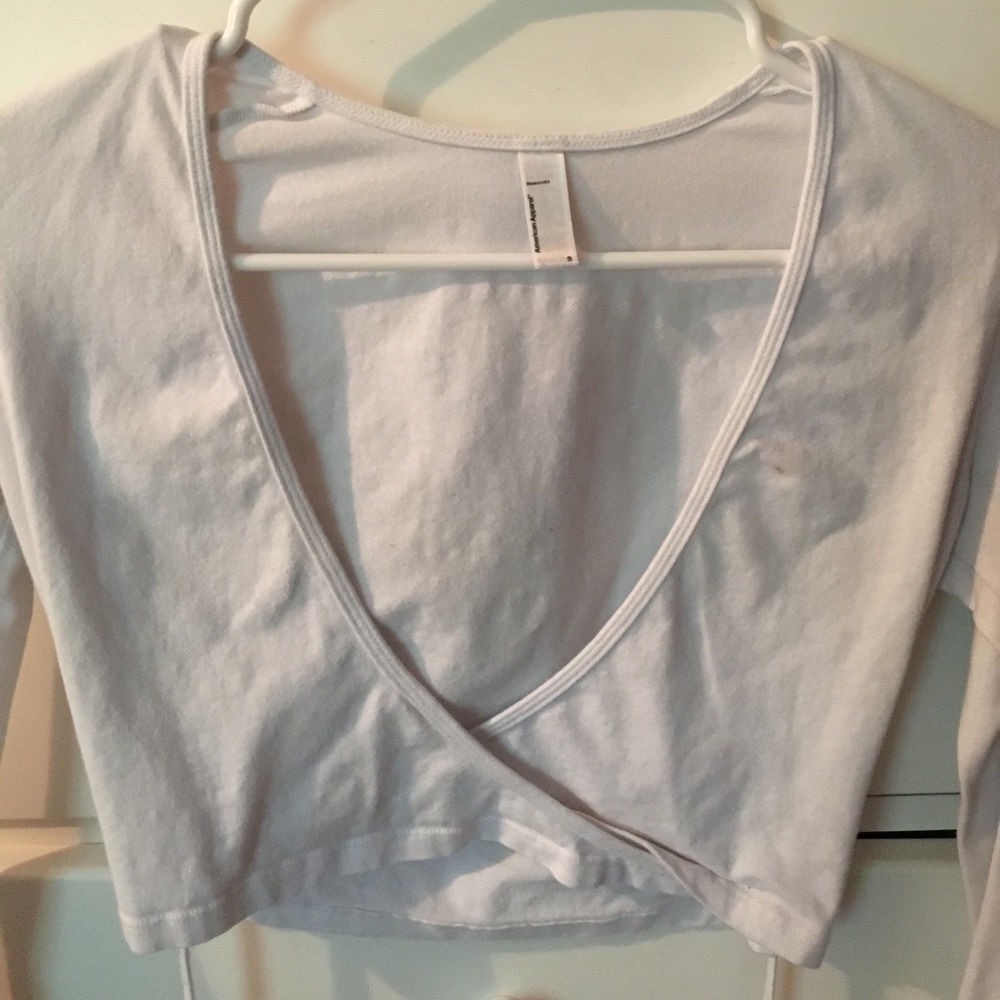 White American Apparel Juliard cotton crop top