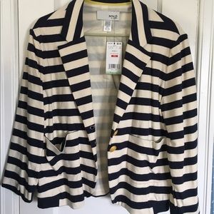 NWT striped cotton blazer
