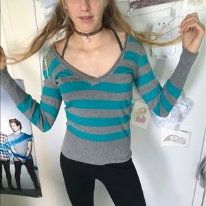 Teal and Grey Sweater