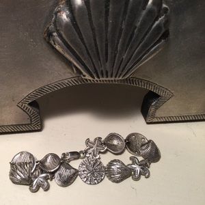 Silver bracelet- seashells