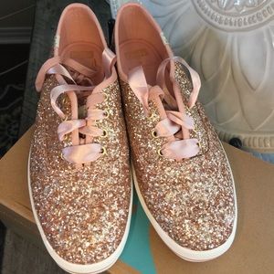 Kate Spade Rose Gold Glitter Keds