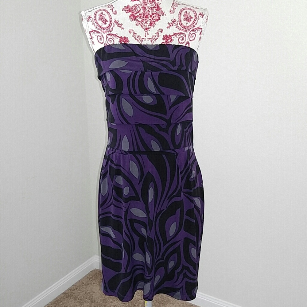 Banana Republic Purple Black Cocktail Dress S