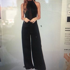 Black wide leg Ark & Co jumpsuit