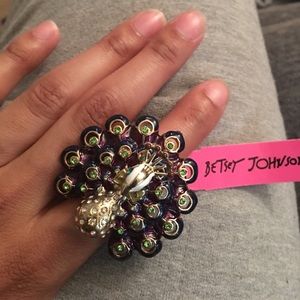 Betsey Johnson Peacock adjustable ring