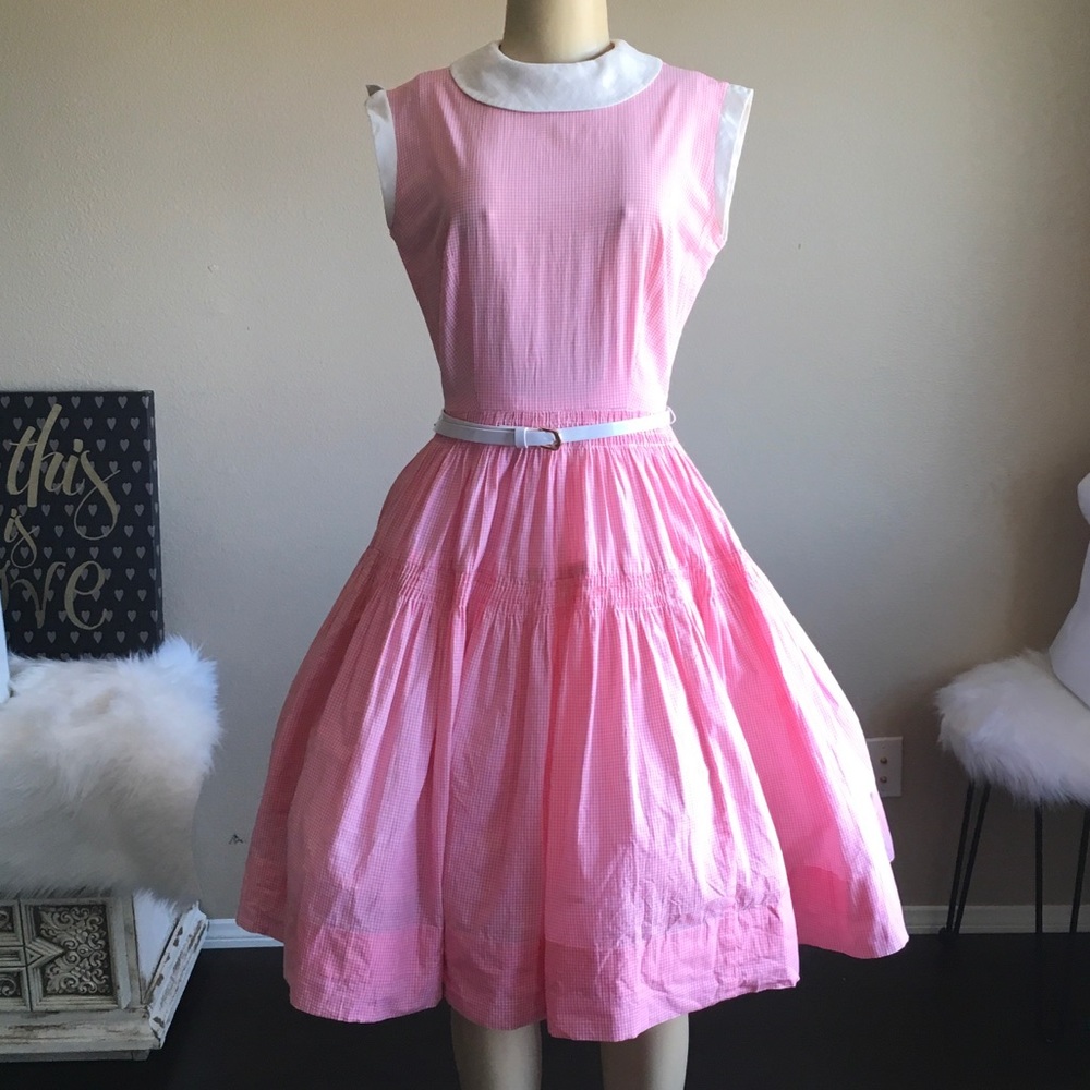 1950s true vintage dress pink small