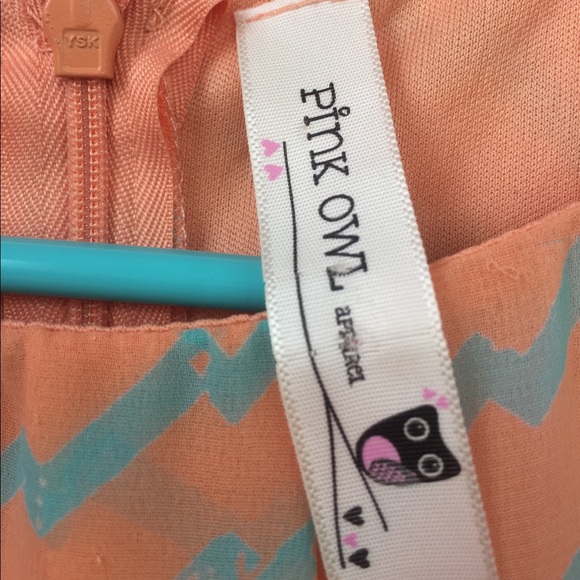 Designer peach and blue zigzag striped sundress - Picture 4 of 6