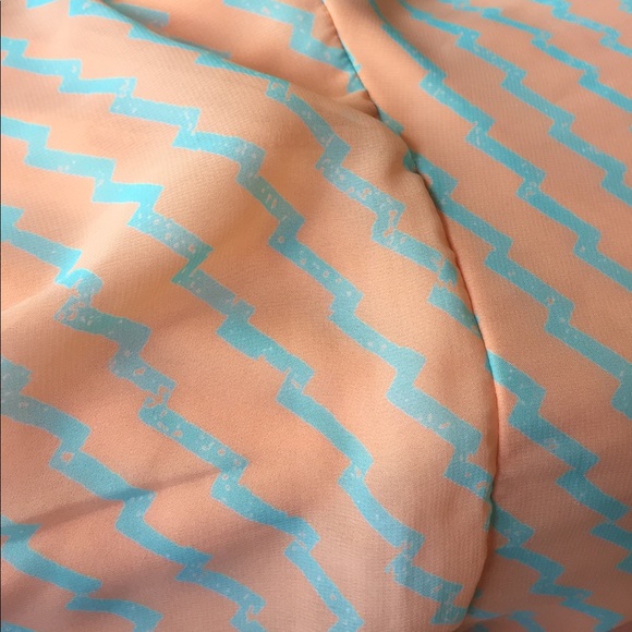 Designer peach and blue zigzag striped sundress - Picture 6 of 6