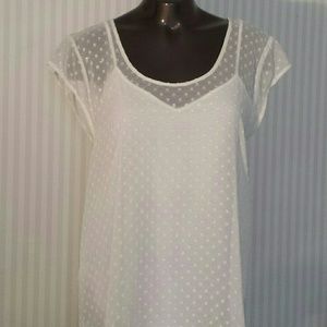Hi lo sheer polka dot top with cami