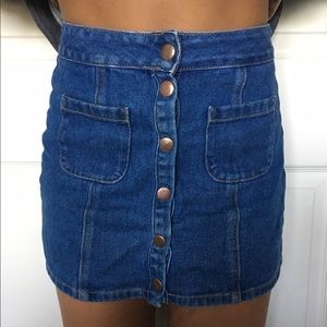 Brandy Melville denim button down mini skirt