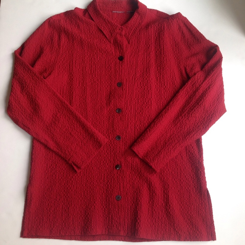 Chico's Coral Puckered Shirt
