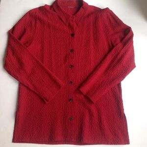 Chico's Coral Puckered Shirt