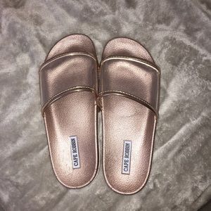 Rose gold slides