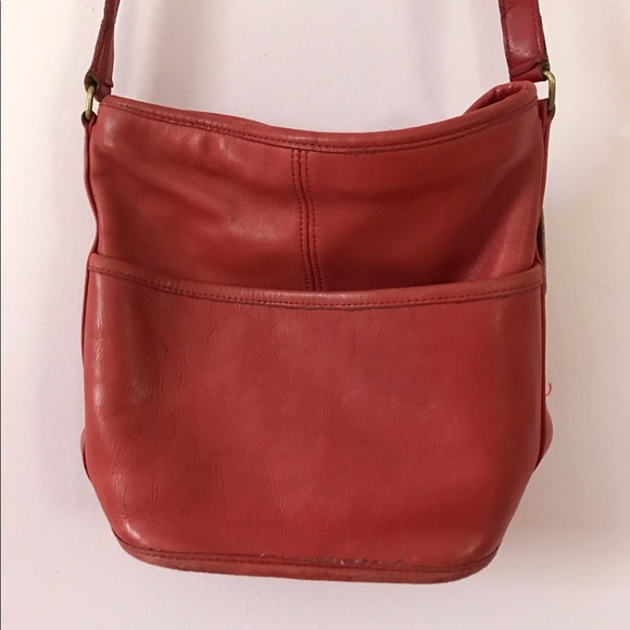 Coach Handbags - SALE! VINTAGE COACH | red leather | crossbody bag