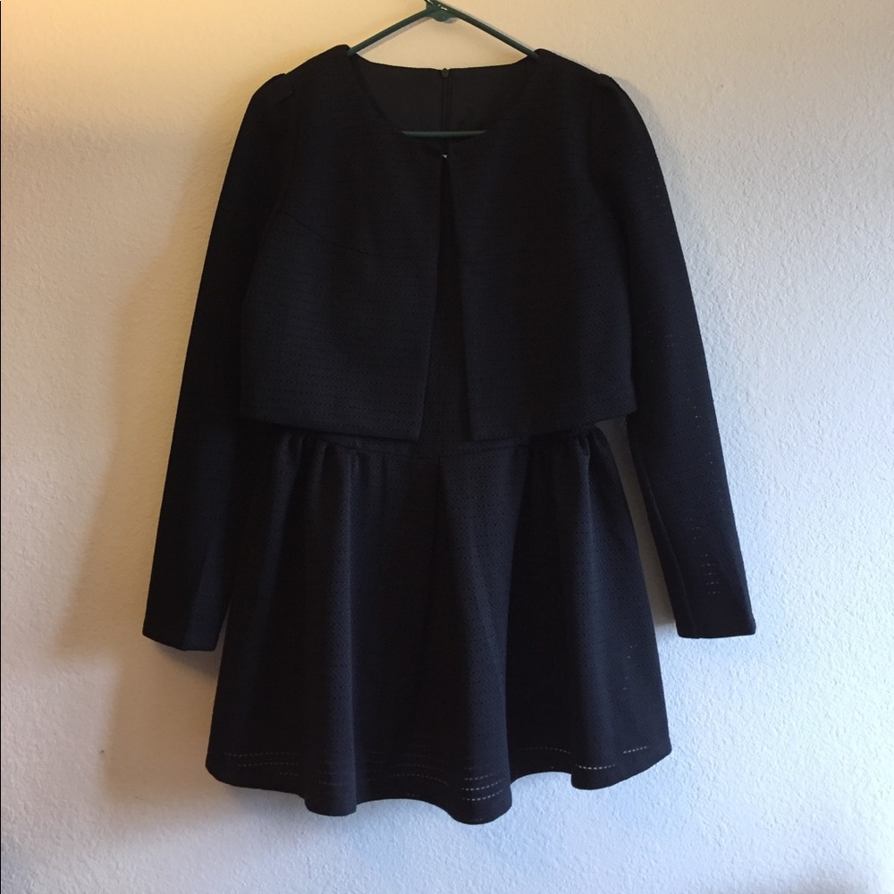 Black dress with coat