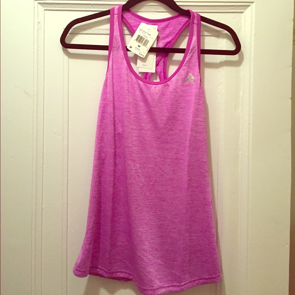 Adidas Athletic Tank with Keyhole Back - Pink - M