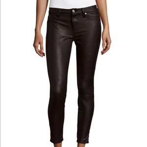 NWT 7 For All Mankind Knee Seam Coated Black Jeans
