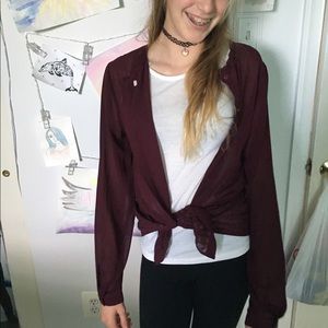 Maroon/ Burgundy Button Up Top