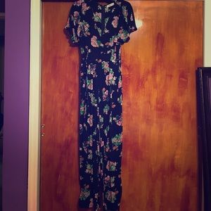 Abercrombie wide leg floral jumpsuit