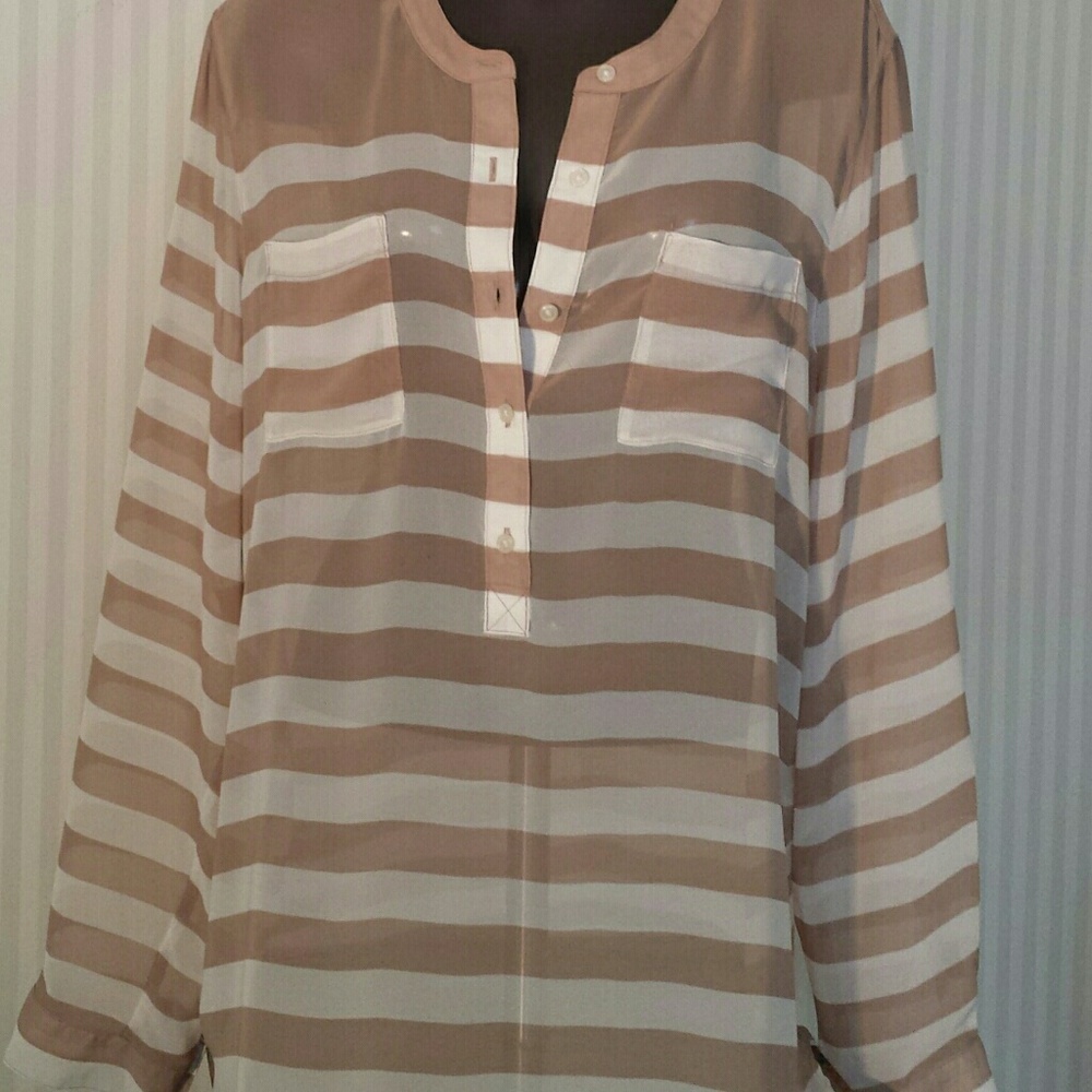 Long sleeved sheer top