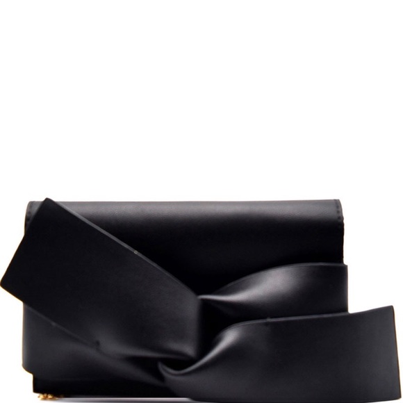 Boutique Handbags - Black Bow Clutch