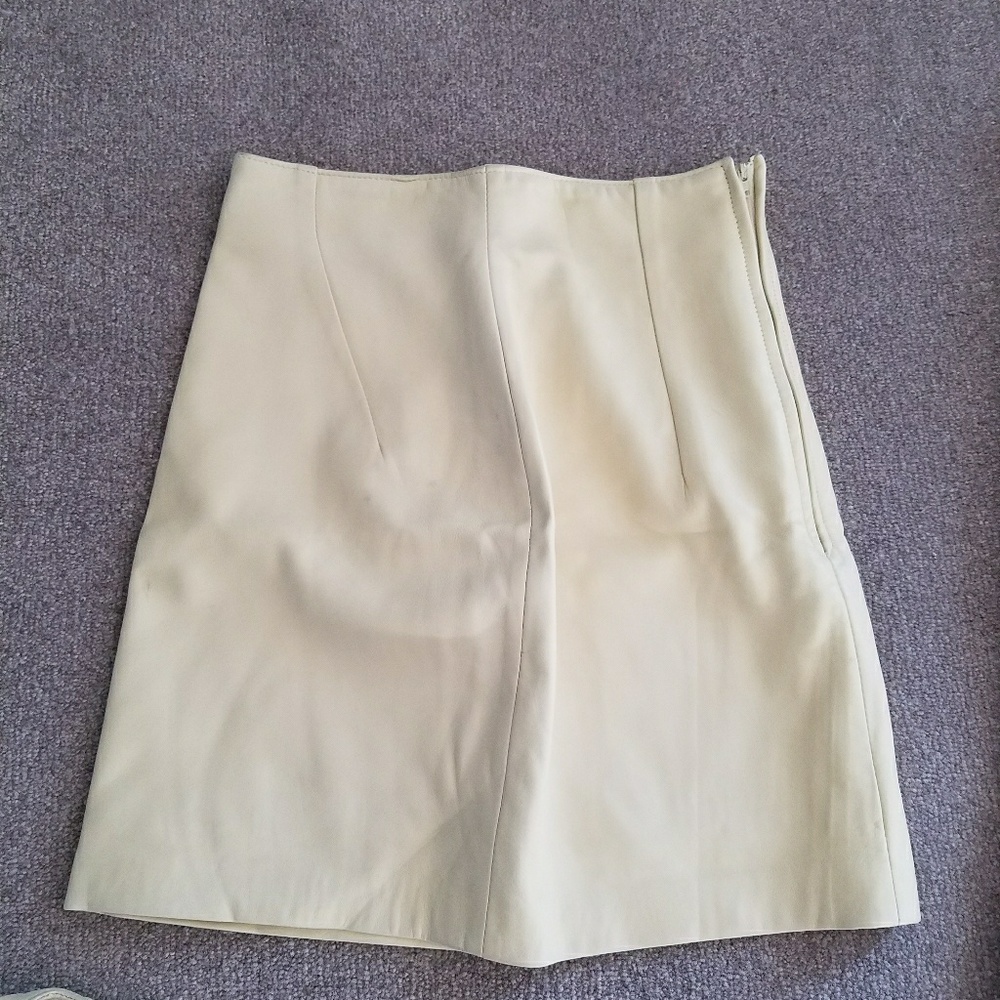 Real leather mini skirt