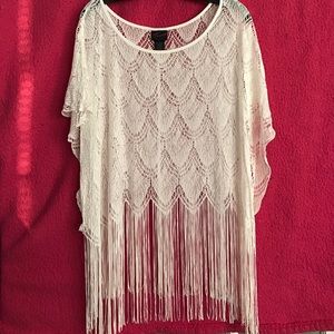 Plus size flirty fringe top