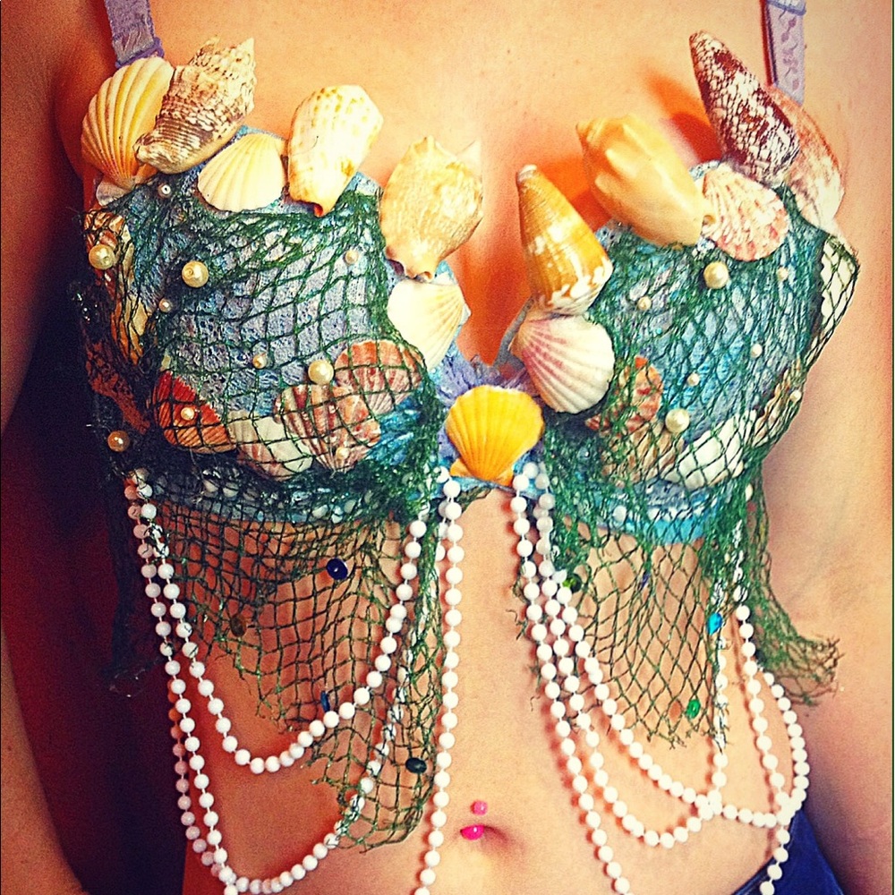 Custom Mermaid seashell bra