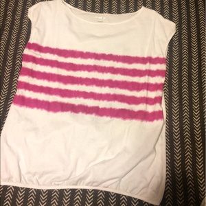 White tank top with pink stripes