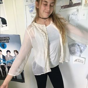 Cream Button Up Top