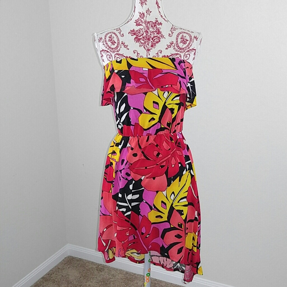 2b bebe Red Floral Beach Party Dress S