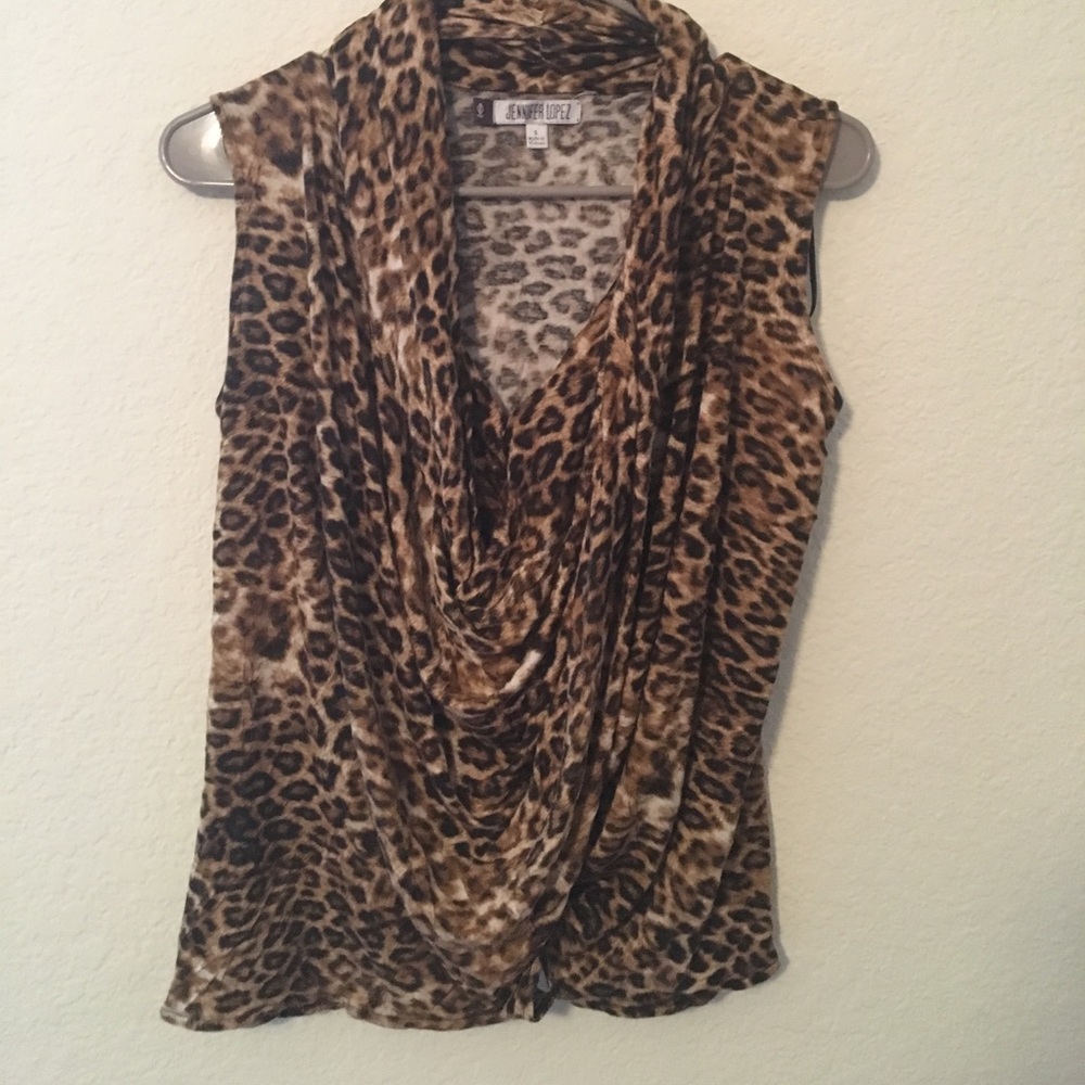 Wrap front cheetah top