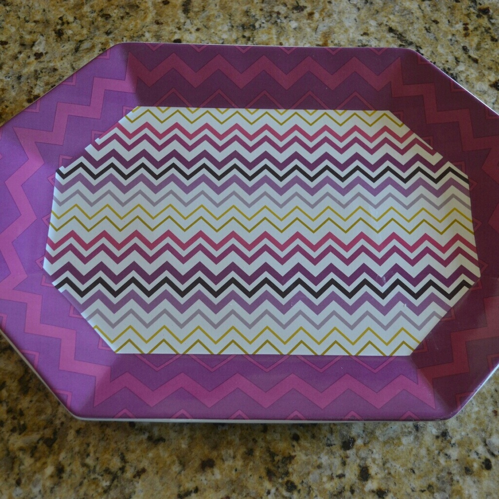Missoni Large Serving Platter in Violet Zig Zag