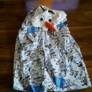 Disney Frozen adult 1 piece jammies with hoodie