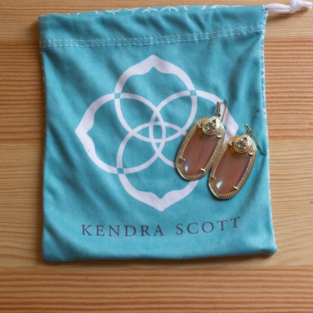 Tangerine iridescent orange porter drop earrings