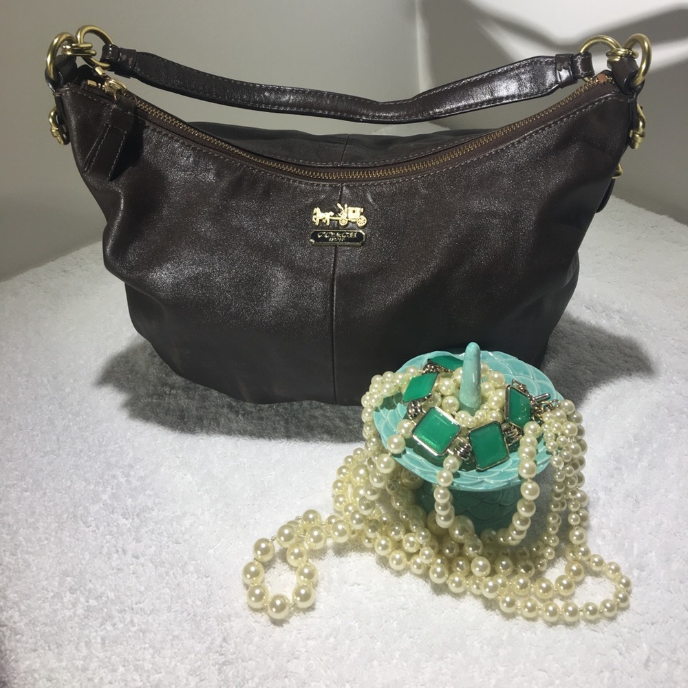 COACH Madison Brown Leather Shoulder Bag